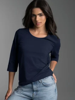 3/4 Arm Shirt aus Biobaumwolle Navy-C2C