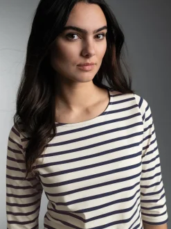3/4 Arm T Shirt mit Ringelmuster 