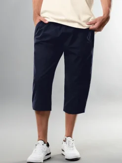 3/4 Freizeithose aus Baumwolle Navy