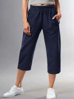 3/4 Freizeithose aus Baumwolle Navy