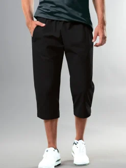 3/4 Freizeithose aus Baumwolle Schwarz