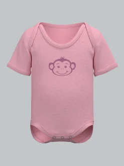 Baby Body mit Print-Motiv "Äffchen" Lilie