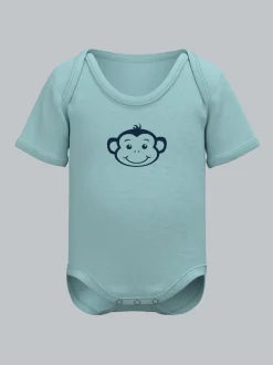 Baby Body mit Print-Motiv "Äffchen" Gletscher