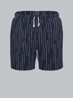 Bade-/Freizeitshorts mit Druckmotiv Navy/bunt