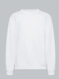 Basic Sweatshirt mit weicher Innenseite Weiss