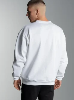 Basic Sweatshirt mit weicher Innenseite Weiss