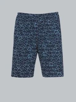 Bermuda Shorts mit freundlichem Smiley-Motiv Navy