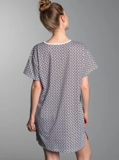 Bigshirt mit Allover-Pinguin-Print Weiss