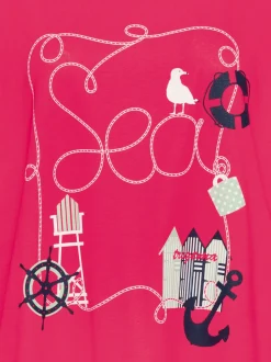 Bigshirt mit maritimem Printmotiv Koralle