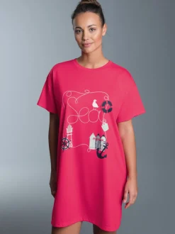 Bigshirt mit maritimem Printmotiv Koralle