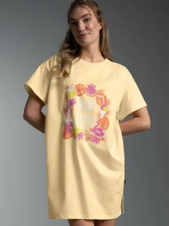Bigshirt mit sommerlichen Printmotiv Vanille