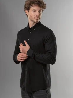 Business-Hemd aus DELUXE-Single-Jersey Schwarz