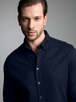 Business-Hemd aus DELUXE-Single-Jersey Navy