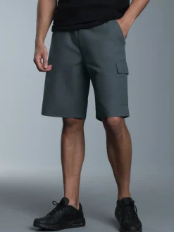 Cargo-Bermuda aus 100% Baumwolle Anthrazit