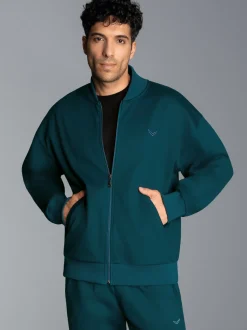 Collegejacke in weicher Sweat-Qualität Saphir