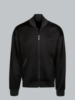 Collegejacke in weicher Sweat-Qualität Schwarz