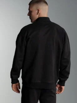Collegejacke in weicher Sweat-Qualität Schwarz