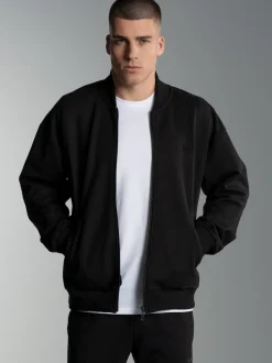 Collegejacke in weicher Sweat-Qualität Schwarz