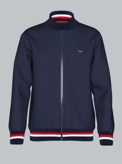 Collegejacke mit kontrastfarbigen Elementen Navy