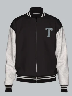 Collegejacke mit praktischen Eingrifftaschen Schwarz
