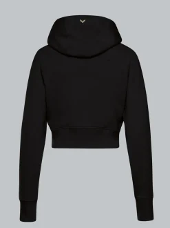 Cropped Kapuzenjacke Schwarz