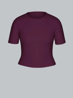 Cropped Sport T-Shirt Aubergine