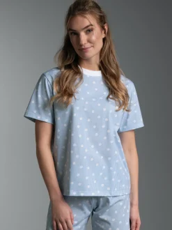 Cropped T Shirt mit Allover "Punkt" Muster Horizont