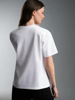 Damen Heavy-Shirt aus 100% recycelter Baumwolle Weiss