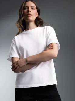 Damen Heavy-Shirt aus 100% recycelter Baumwolle Weiss