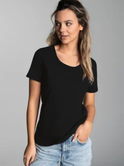 Damen T Shirt aus Biobaumwolle Schwarz
