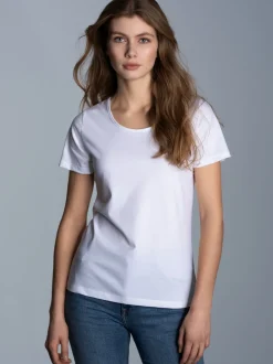 Damen T Shirt aus Biobaumwolle Weiss