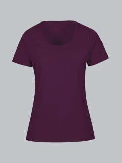 Damen T Shirt aus Biobaumwolle Aubergine