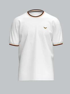 Deutschland T Shirt mit kontrastfarbigen Bündchen Weiss