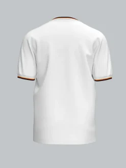 Deutschland T Shirt mit kontrastfarbigen Bündchen Weiss