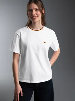 Deutschland T-Shirt mit feinen Farbdetails Weiss