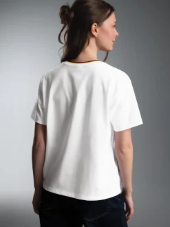 Deutschland T-Shirt mit feinen Farbdetails Weiss