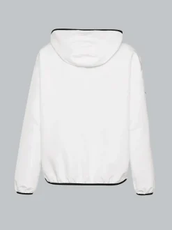 Dünne Kapuzenjacke mit praktischen Taschen Weiss