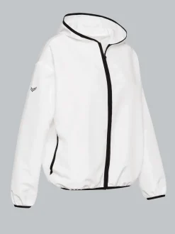 Dünne Kapuzenjacke mit praktischen Taschen Weiss
