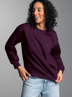 Dünnes Sweatshirt Aubergine