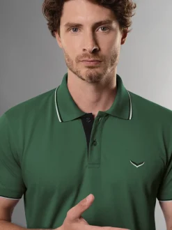 Dreifarbiges Polohemd Efeu