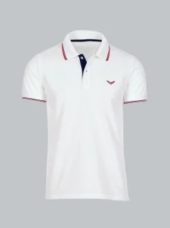 Dreifarbiges Polohemd Weiss