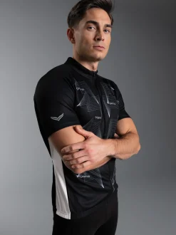 Fahrradjacke mit abstraktem Design Schwarz