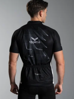 Fahrradjacke mit abstraktem Design Schwarz