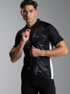 Fahrradjacke mit abstraktem Design Schwarz