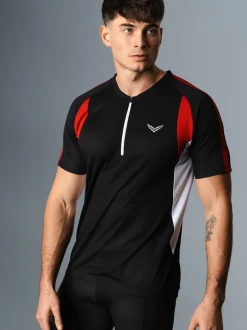 Fahrradtrikot aus atmungsaktivem COOLMAX®-Material Schwarz