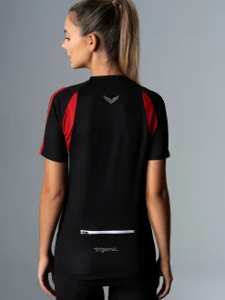 Fahrradtrikot aus atmungsaktivem COOLMAX®-Material Schwarz