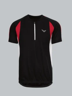 Fahrradtrikot aus atmungsaktivem COOLMAX®-Material Schwarz