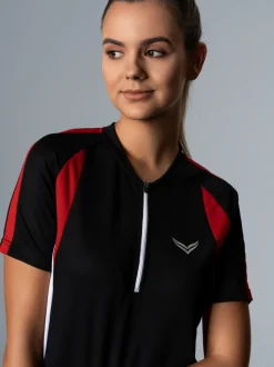 Fahrradtrikot aus atmungsaktivem COOLMAX®-Material Schwarz