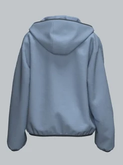Fleece Kapuzenjacke Pearl-blue