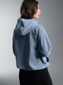 Fleece Kapuzenjacke Pearl-blue